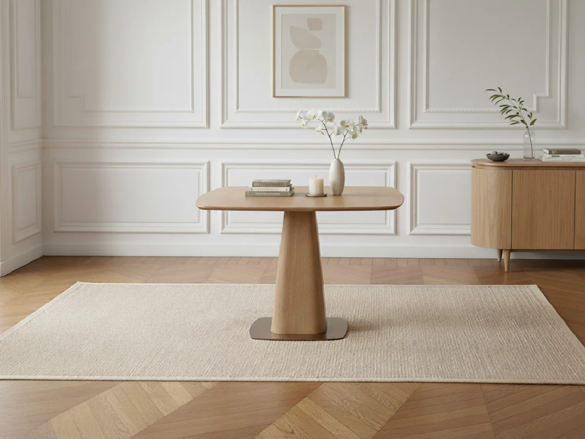 Table à manger carrée NOA 120 cm placage chêne - Image 2