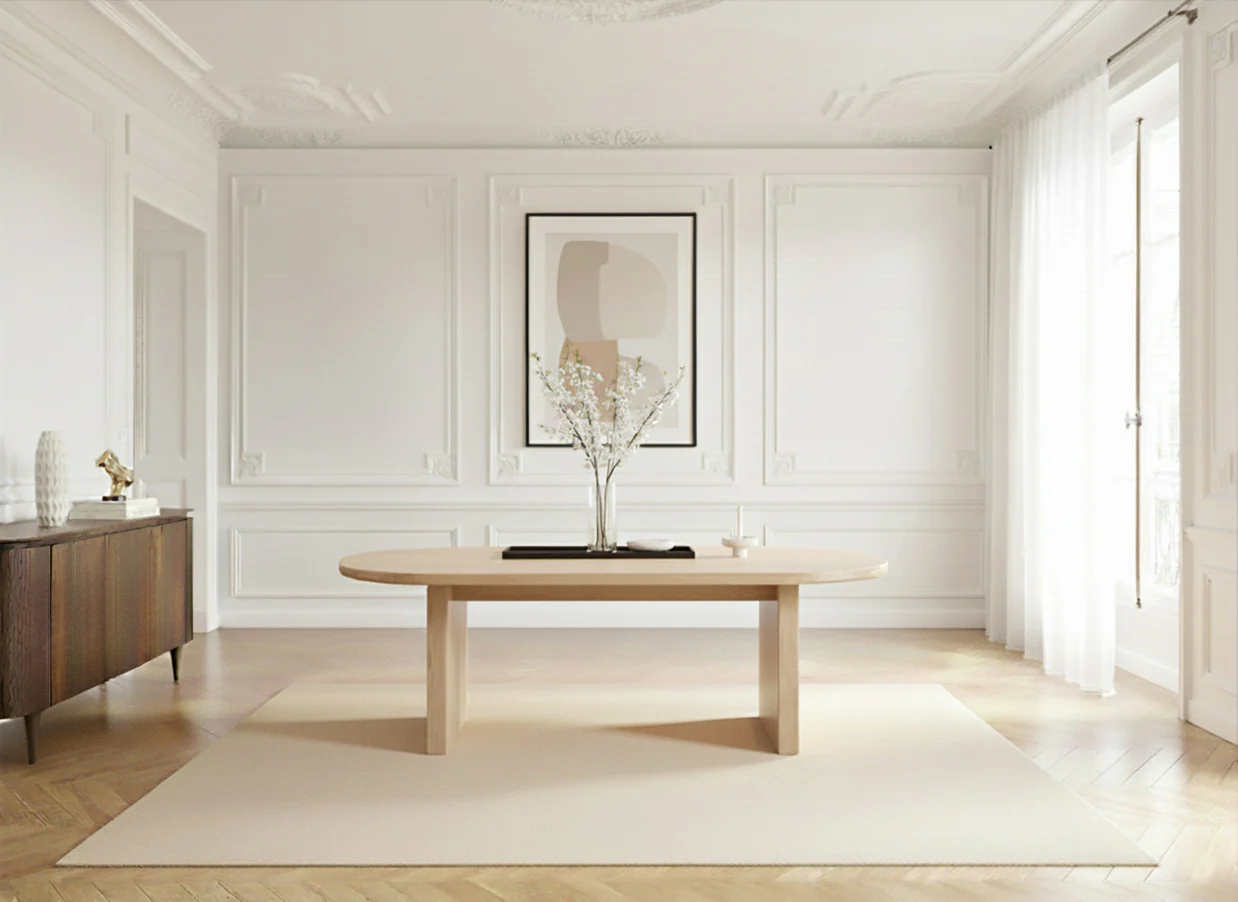 Table à manger ovale 220 cm PABLO placage noyer - Image 5