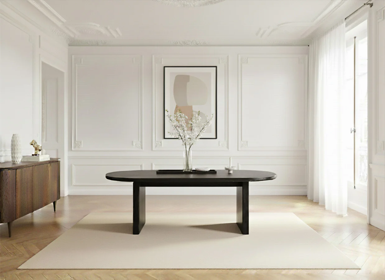 Table à manger ovale 220 cm PABLO placage noyer - Image 6