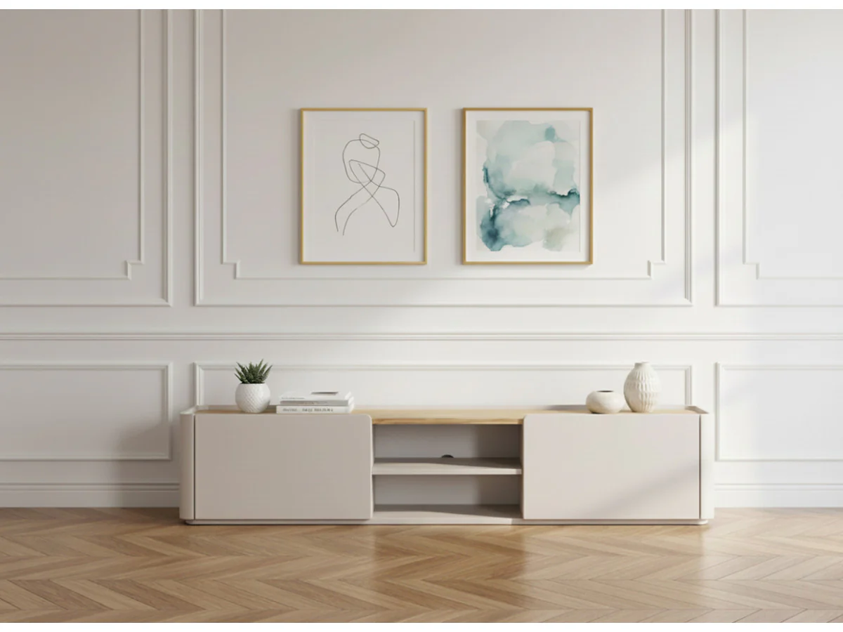 Meuble TV 1 porte 1 tiroir 220 cm ANYRA - Image 2