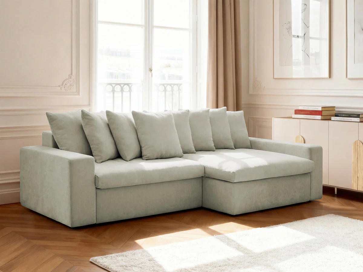 Canapé d'angle fixe ENORE tissu lisse - Image 13