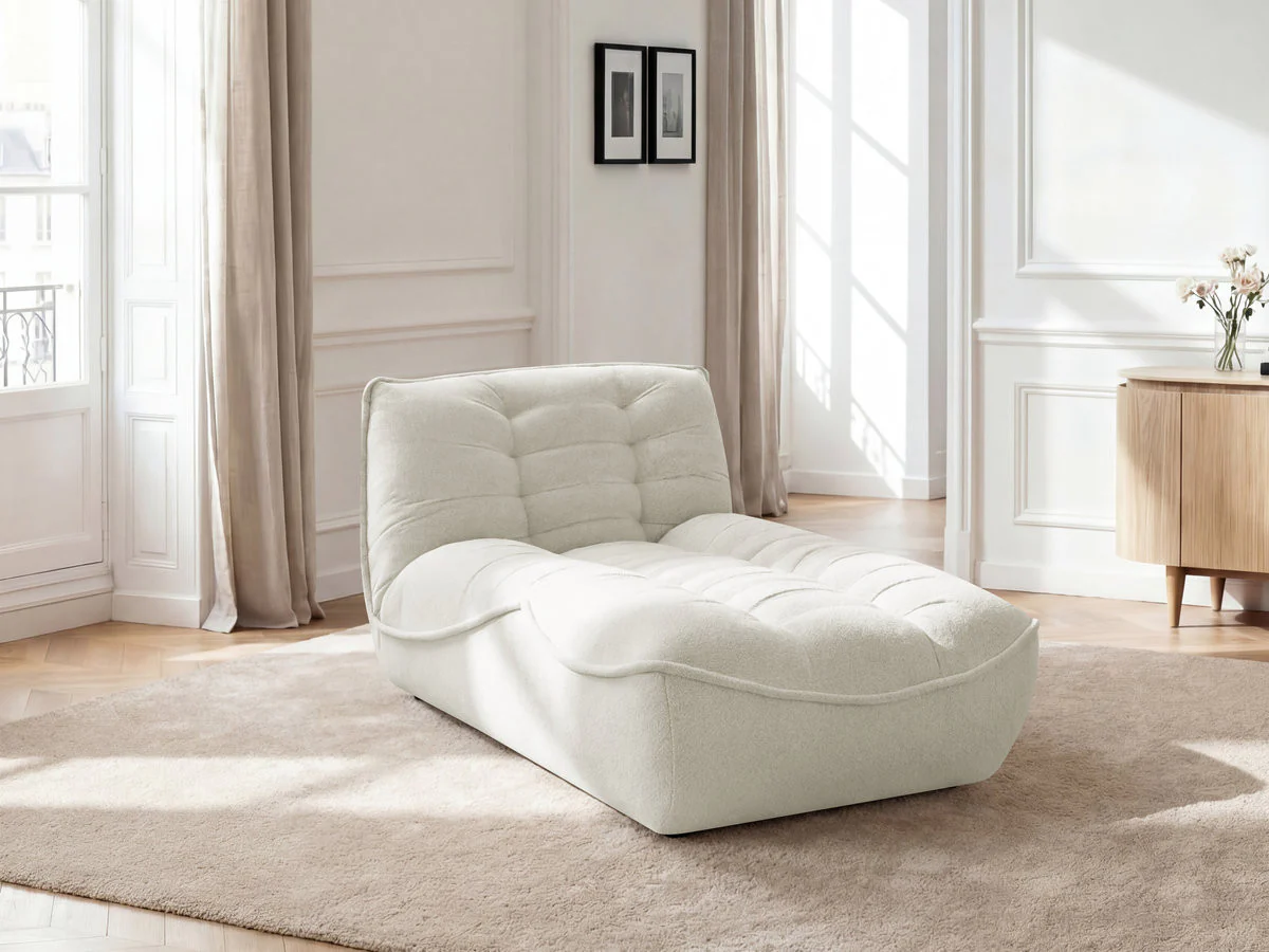 Méridienne pour canapé modulable SERENA tissu chiné