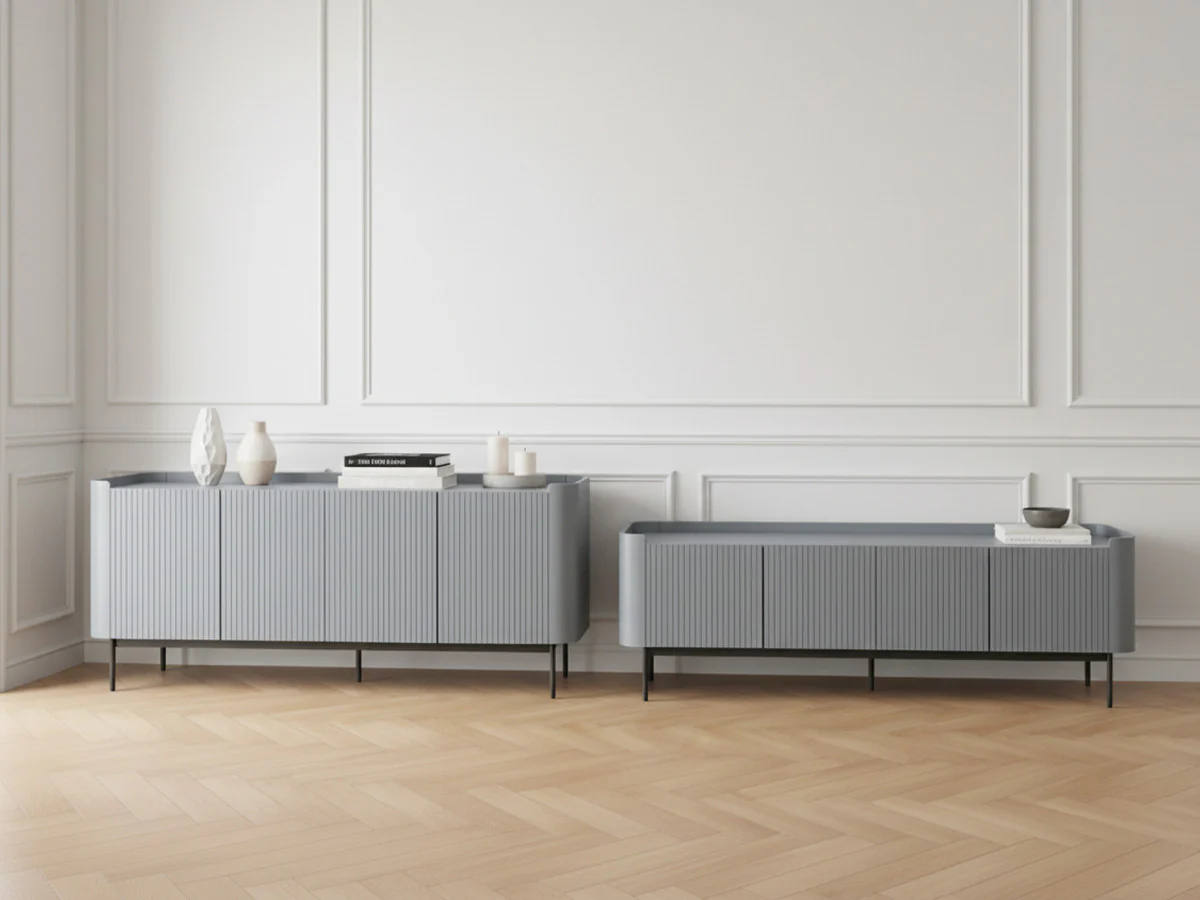 Ensemble JAY avec buffet 200 cm + meuble TV 180 cm effet tasseaux - Image 7