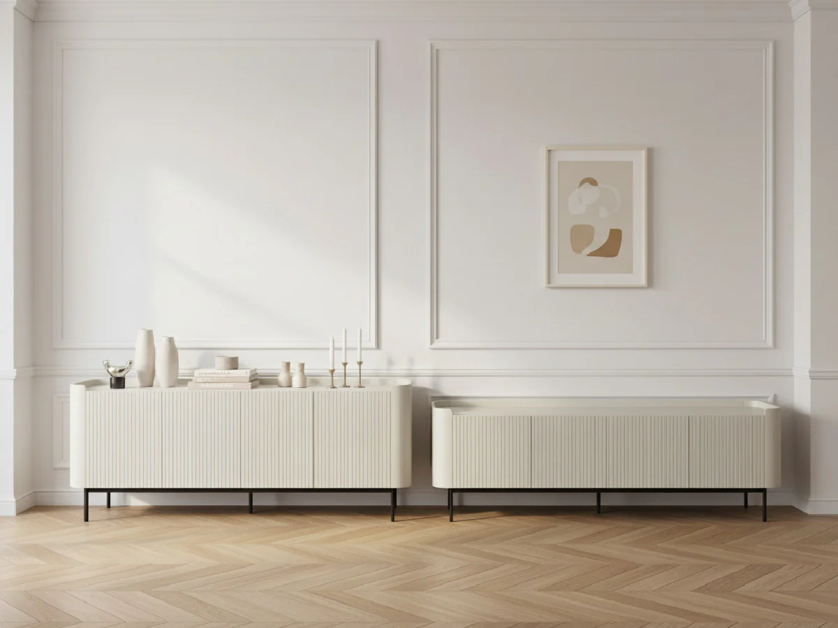 Ensemble JAY avec buffet 200 cm + meuble TV 180 cm effet tasseaux - Image 8