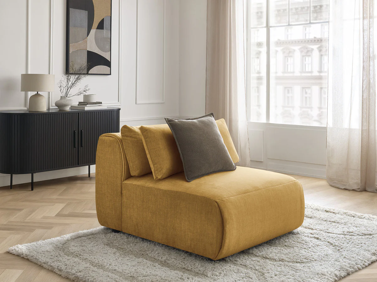 Chauffeuse 1 place avec têtière pour canapé modulable JANA tissu velours - Image 12