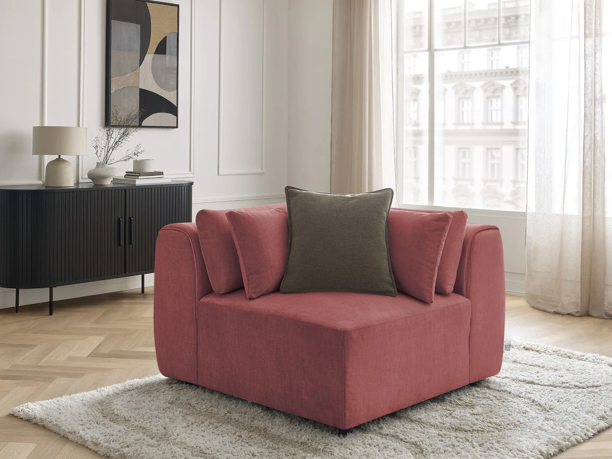 Angle avec têtière pour canapé modulable JANA tissu velours - Image 11