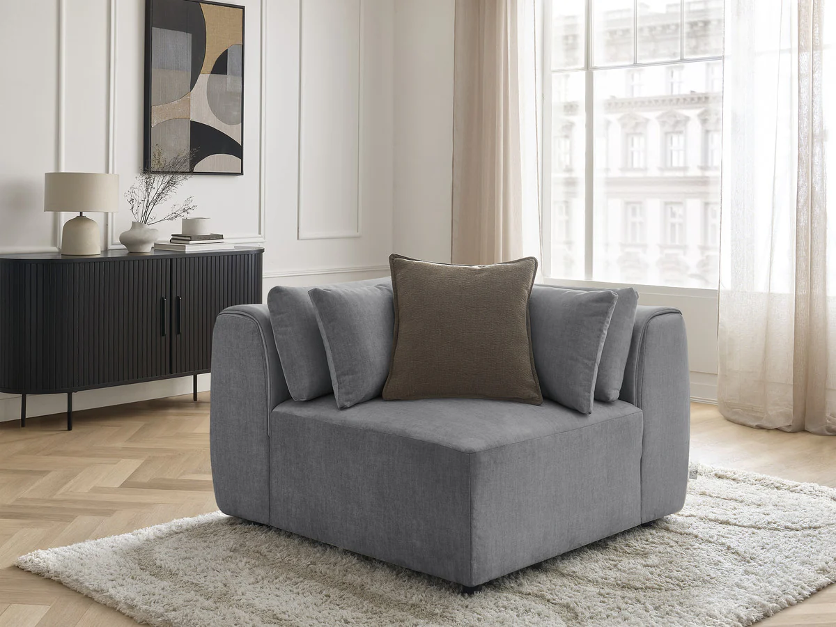Angle avec têtière pour canapé modulable JANA tissu velours - Image 16