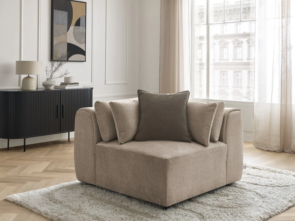 Angle avec têtière pour canapé modulable JANA tissu velours - Image 2