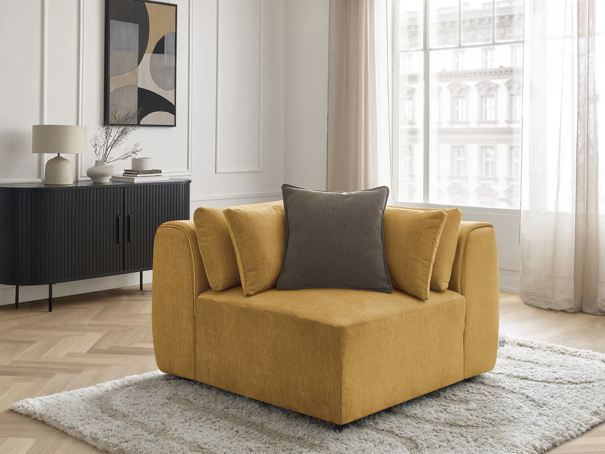 Angle avec têtière pour canapé modulable JANA tissu velours - Image 4