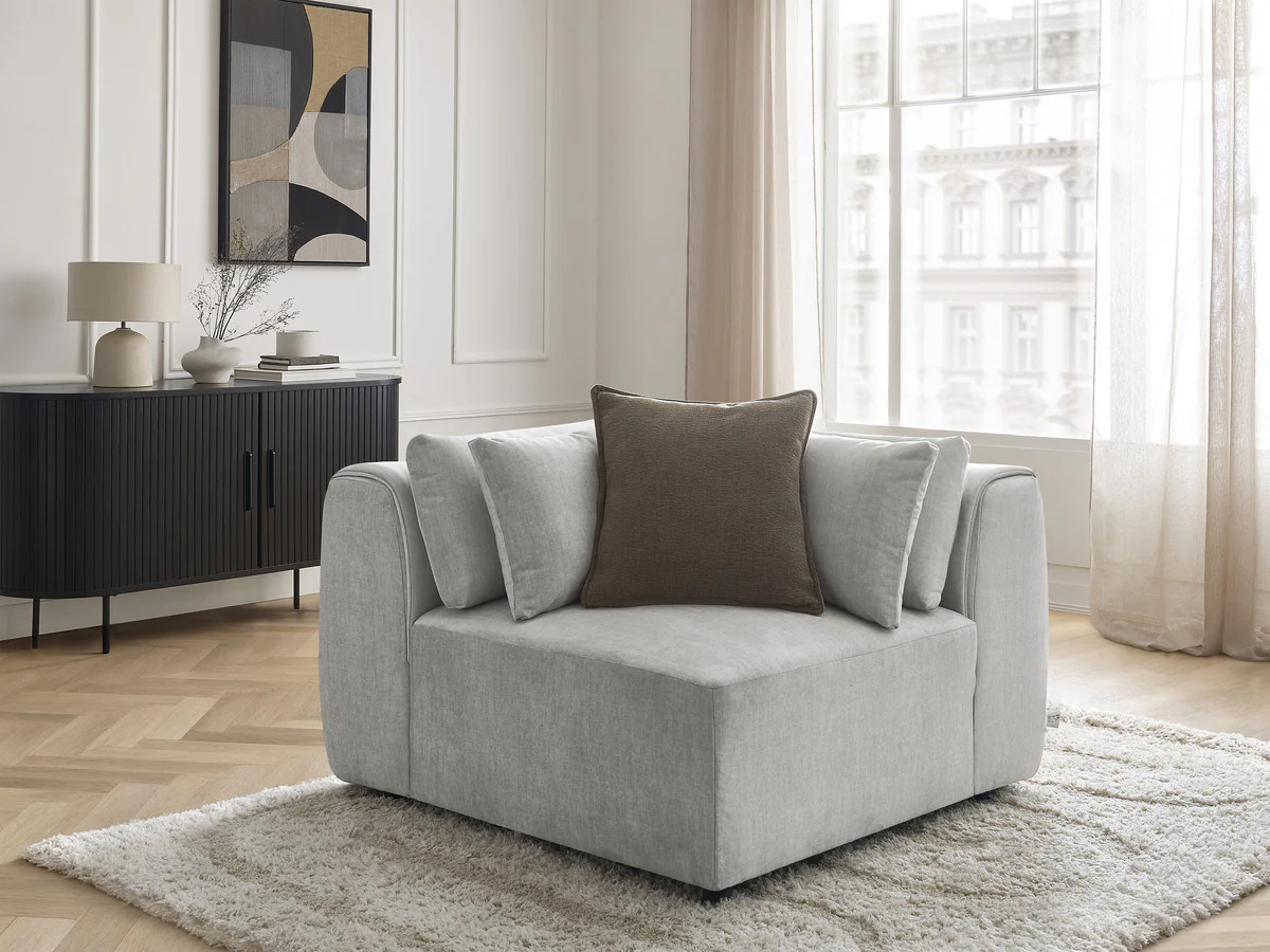Angle avec têtière pour canapé modulable JANA tissu velours - Image 7