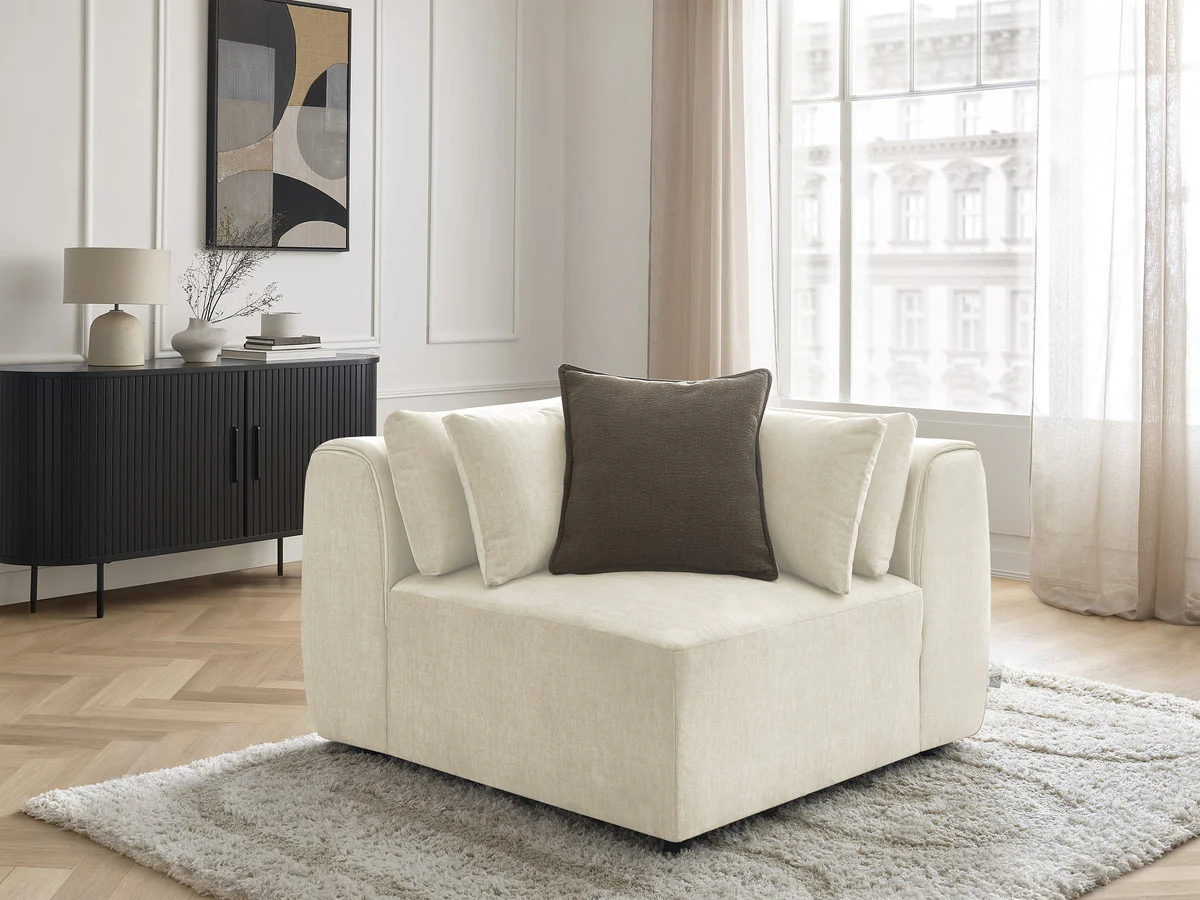 Angle avec têtière pour canapé modulable JANA tissu velours - Image 9