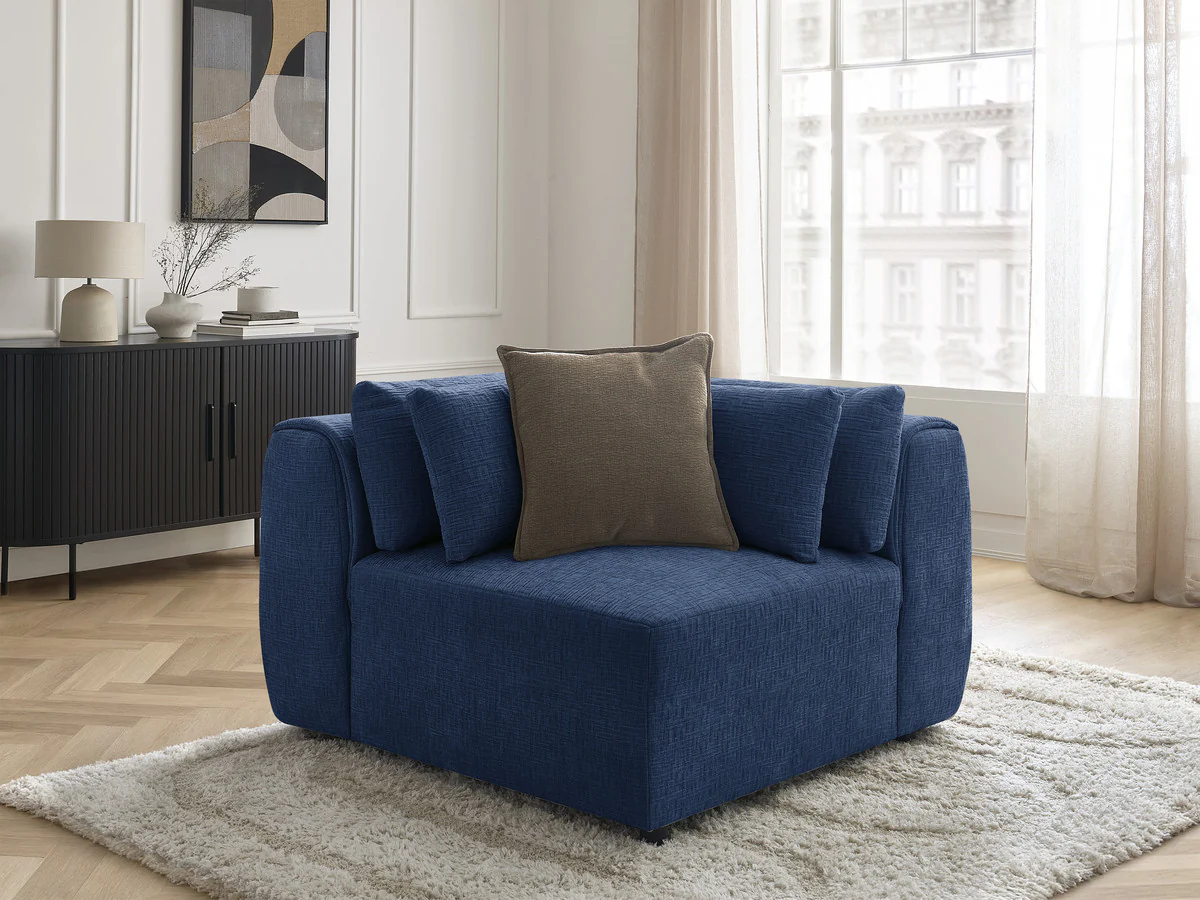 Angle avec têtière pour canapé modulable JANA tissu texturé - Image 10