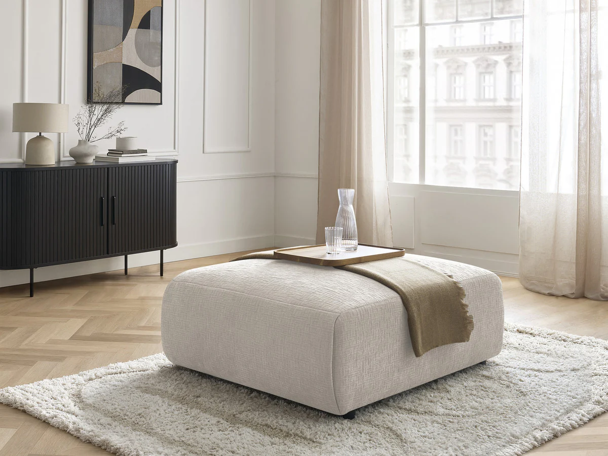 Pouf grand  JANA tissu texturé - Image 2