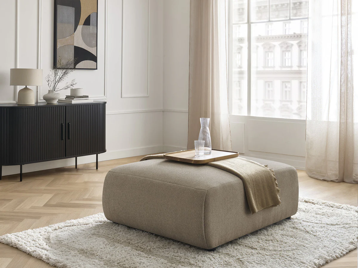 Pouf grand JANA tissu chiné - Image 3