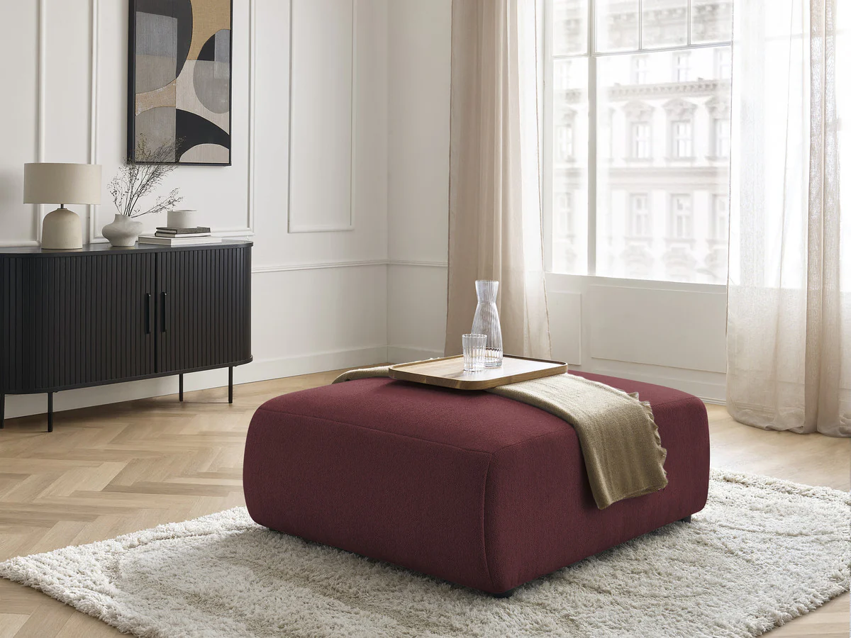 Pouf grand JANA tissu chiné - Image 4