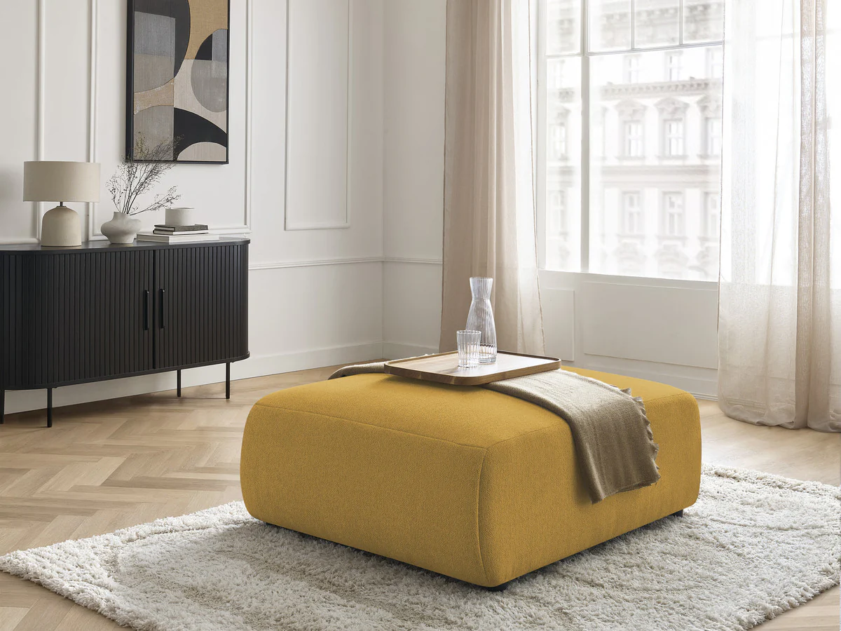 Pouf grand JANA tissu chiné - Image 5