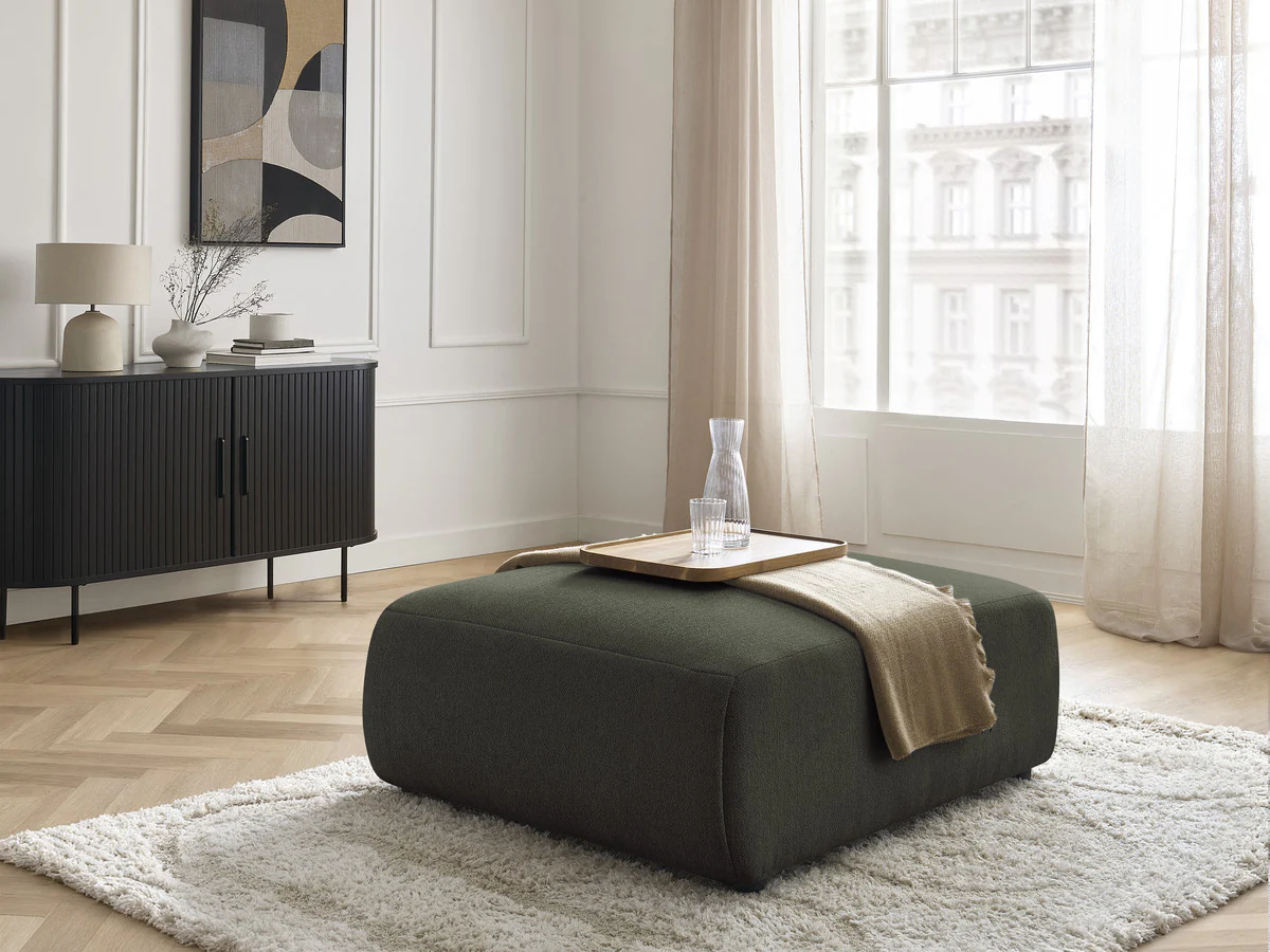 Pouf grand JANA tissu chiné - Image 6