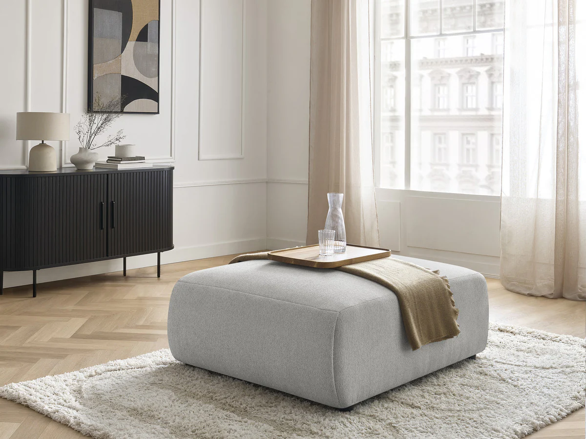 Pouf grand JANA tissu chiné - Image 7
