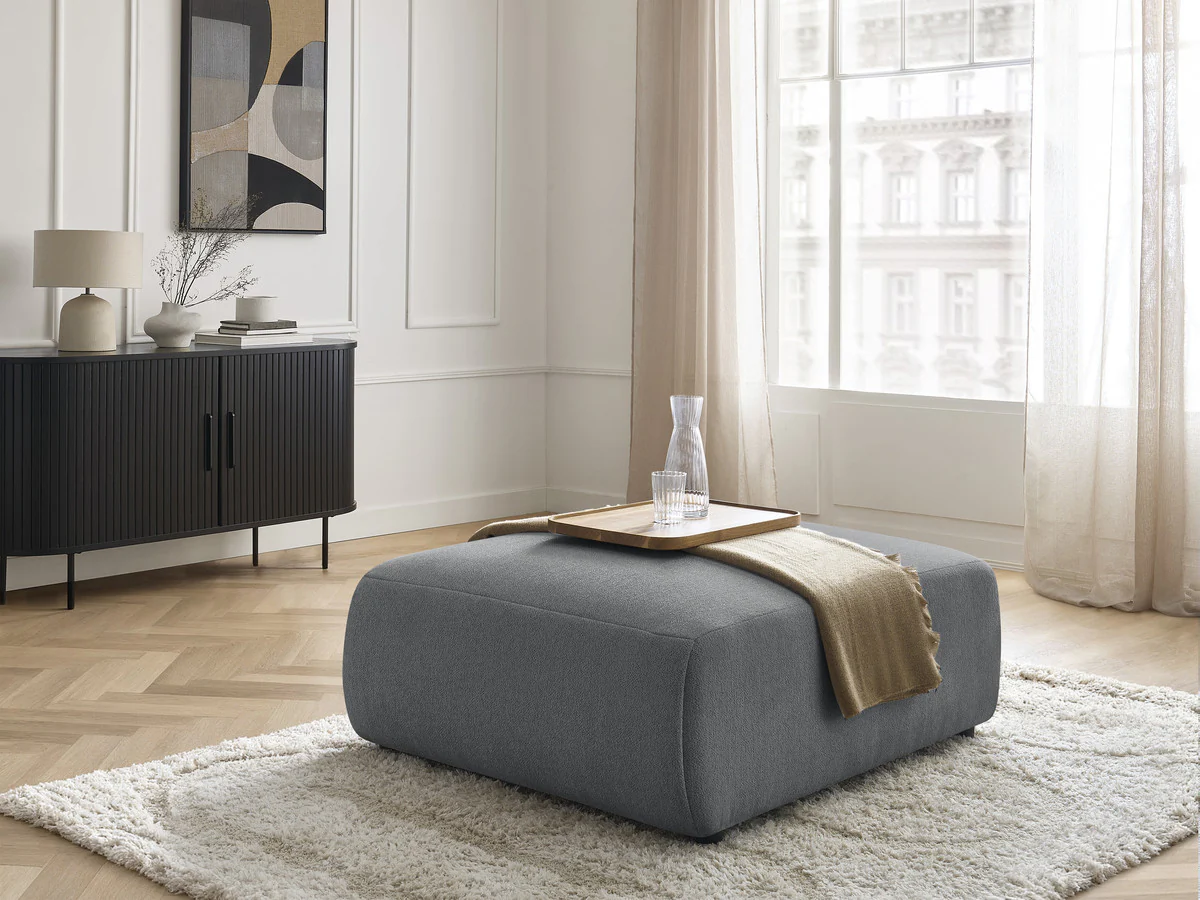 Pouf grand JANA tissu chiné - Image 8