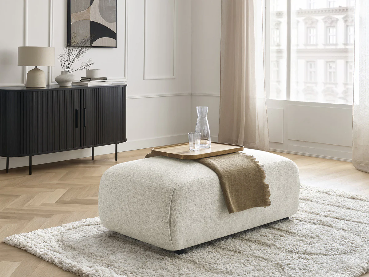 Pouf petit  JANA tissu chiné - Image 11