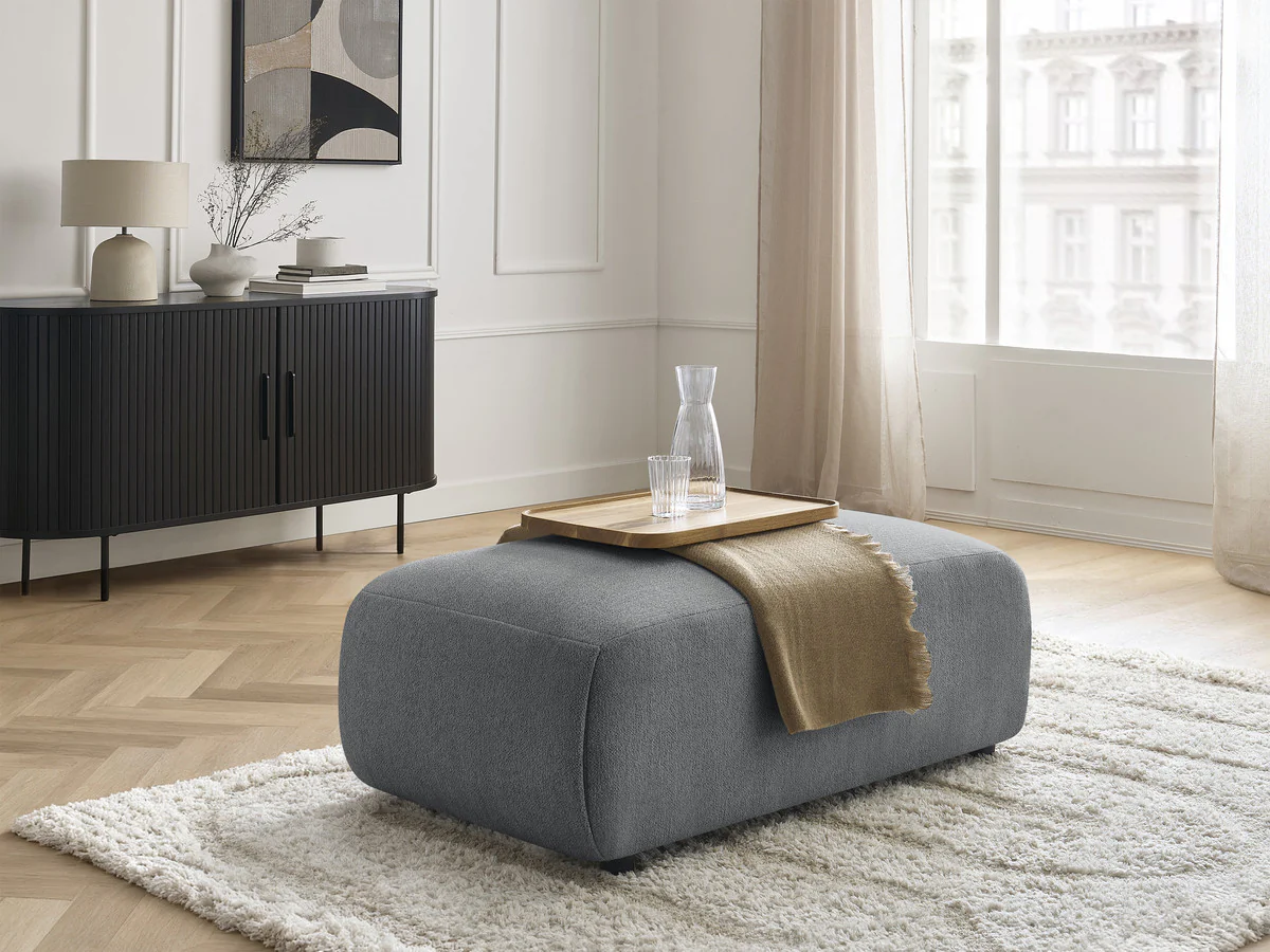Pouf petit  JANA tissu chiné - Image 17