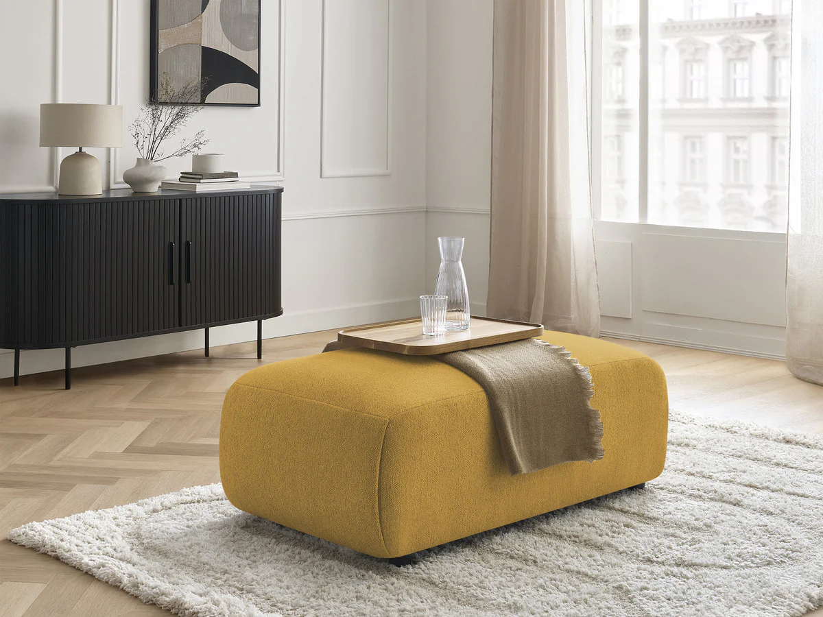 Pouf petit  JANA tissu chiné - Image 5