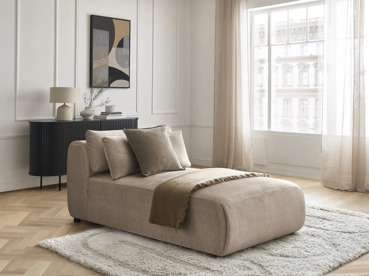 Méridienne avec têtière  pour canapé modulable JANA tissu velours - Image 2