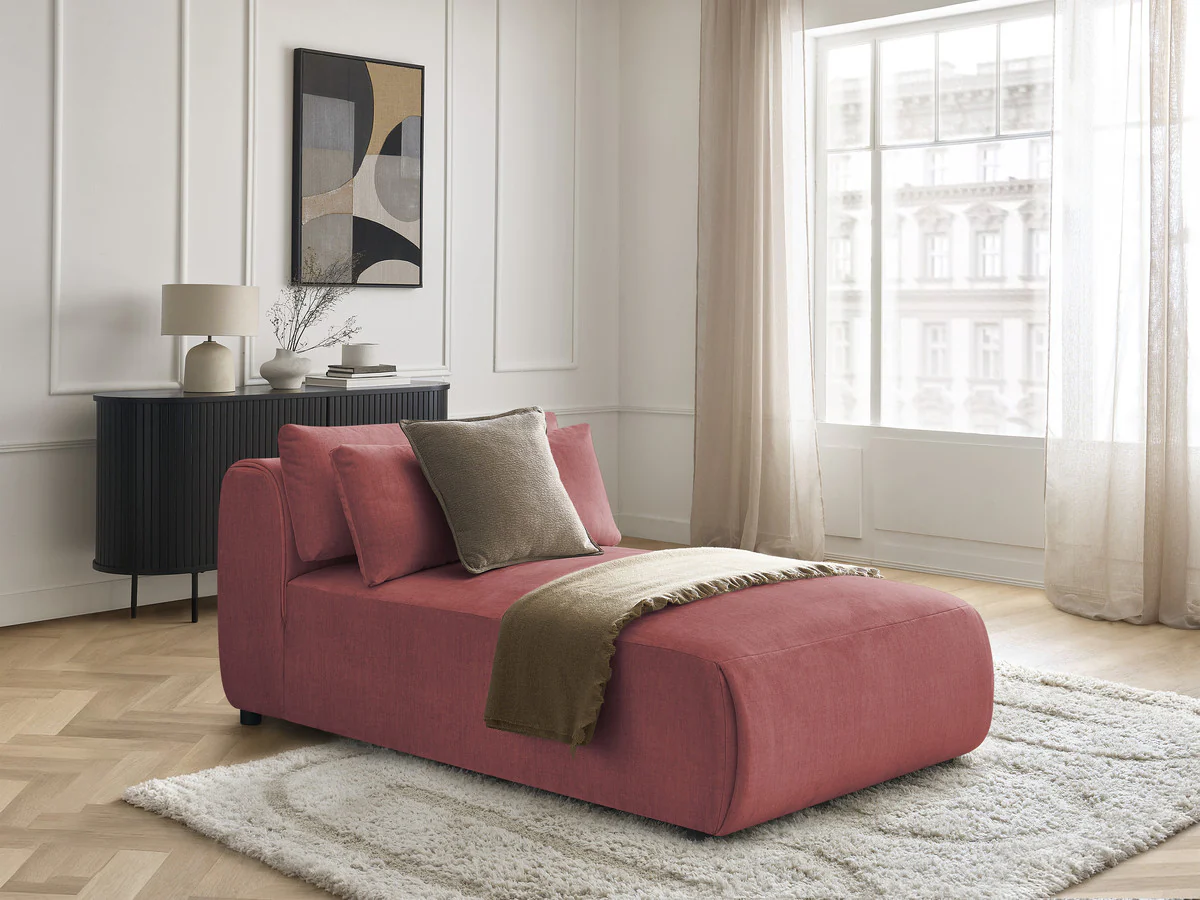 Méridienne avec têtière  pour canapé modulable JANA tissu velours - Image 3