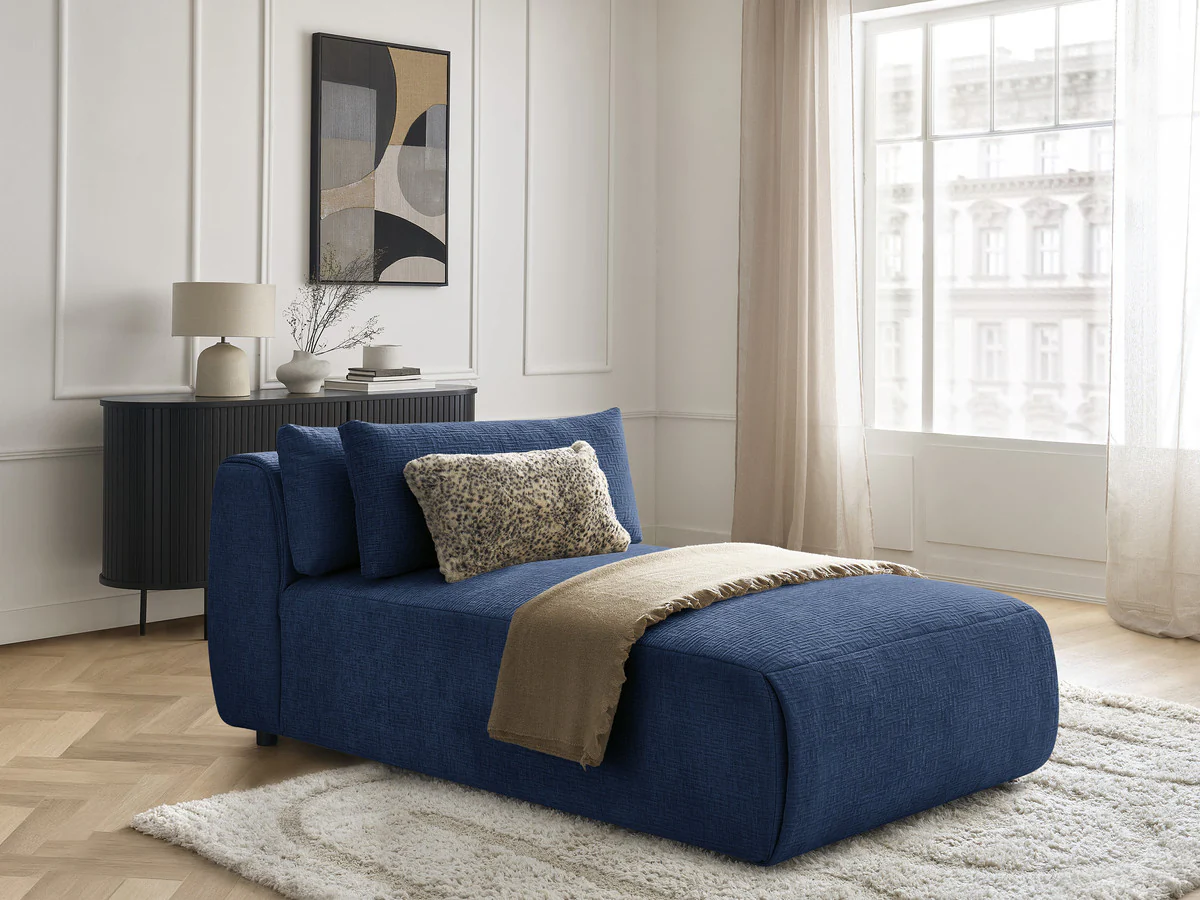 Méridienne avec têtière pour canapé modulable JANA tissu texturé - Image 10