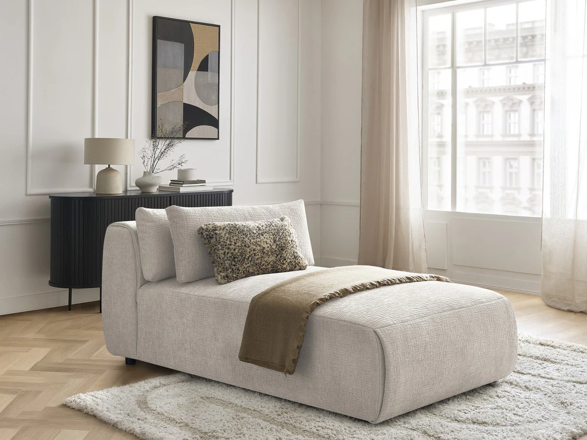 Méridienne avec têtière pour canapé modulable JANA tissu texturé - Image 7