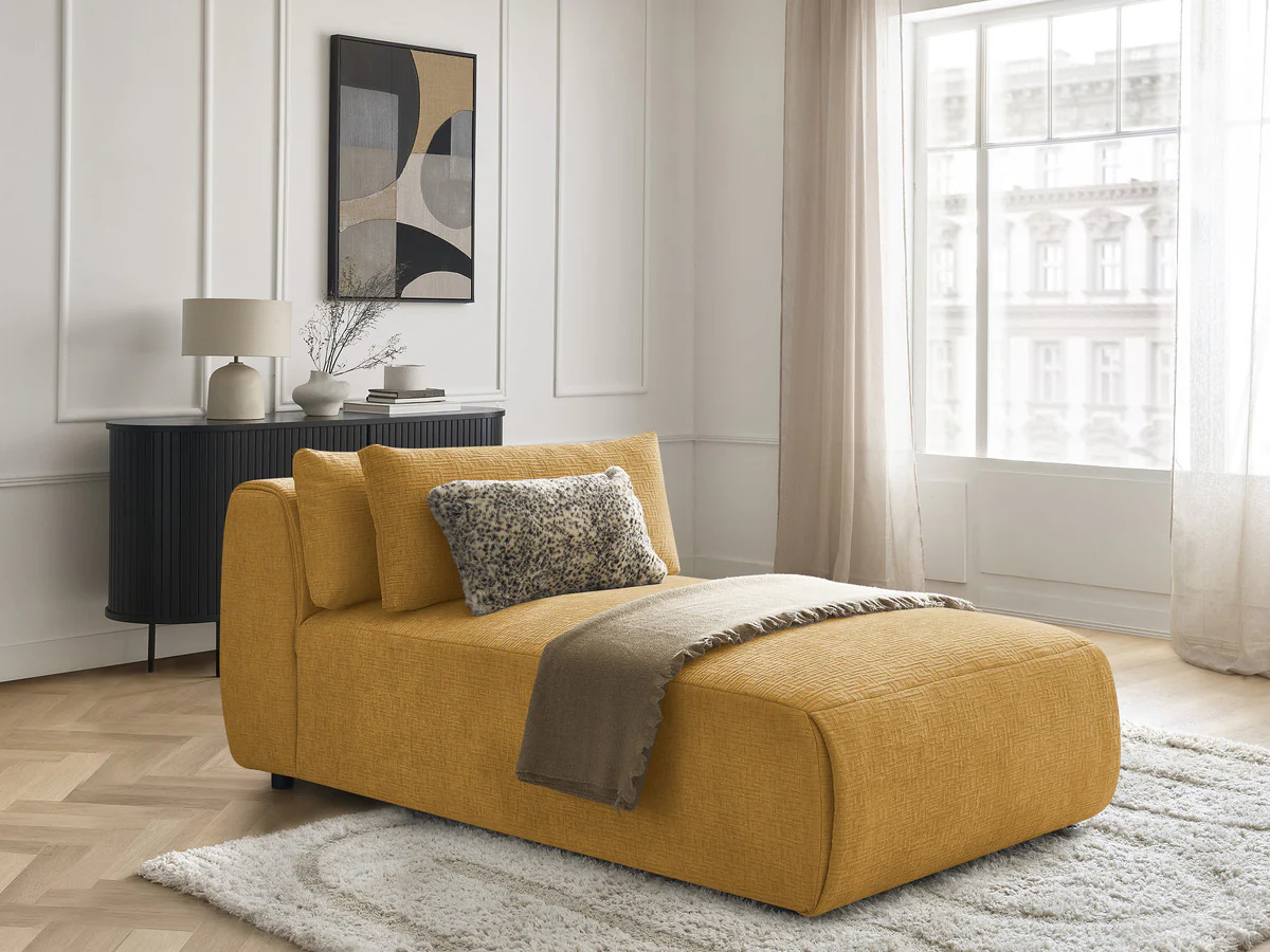 Méridienne avec têtière pour canapé modulable JANA tissu texturé - Image 9
