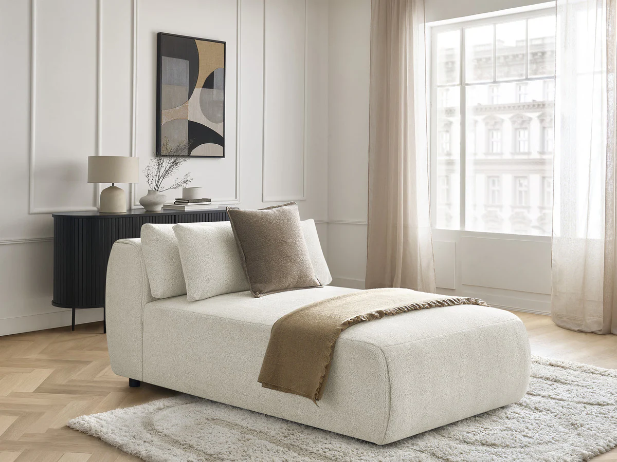 Méridienne avec têtière pour canapé modulable JANA tissu chiné - Image 2