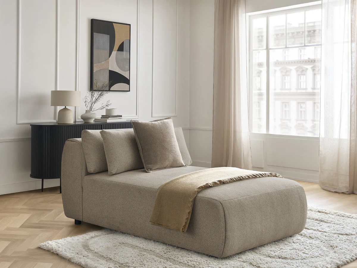Méridienne avec têtière pour canapé modulable JANA tissu chiné - Image 3
