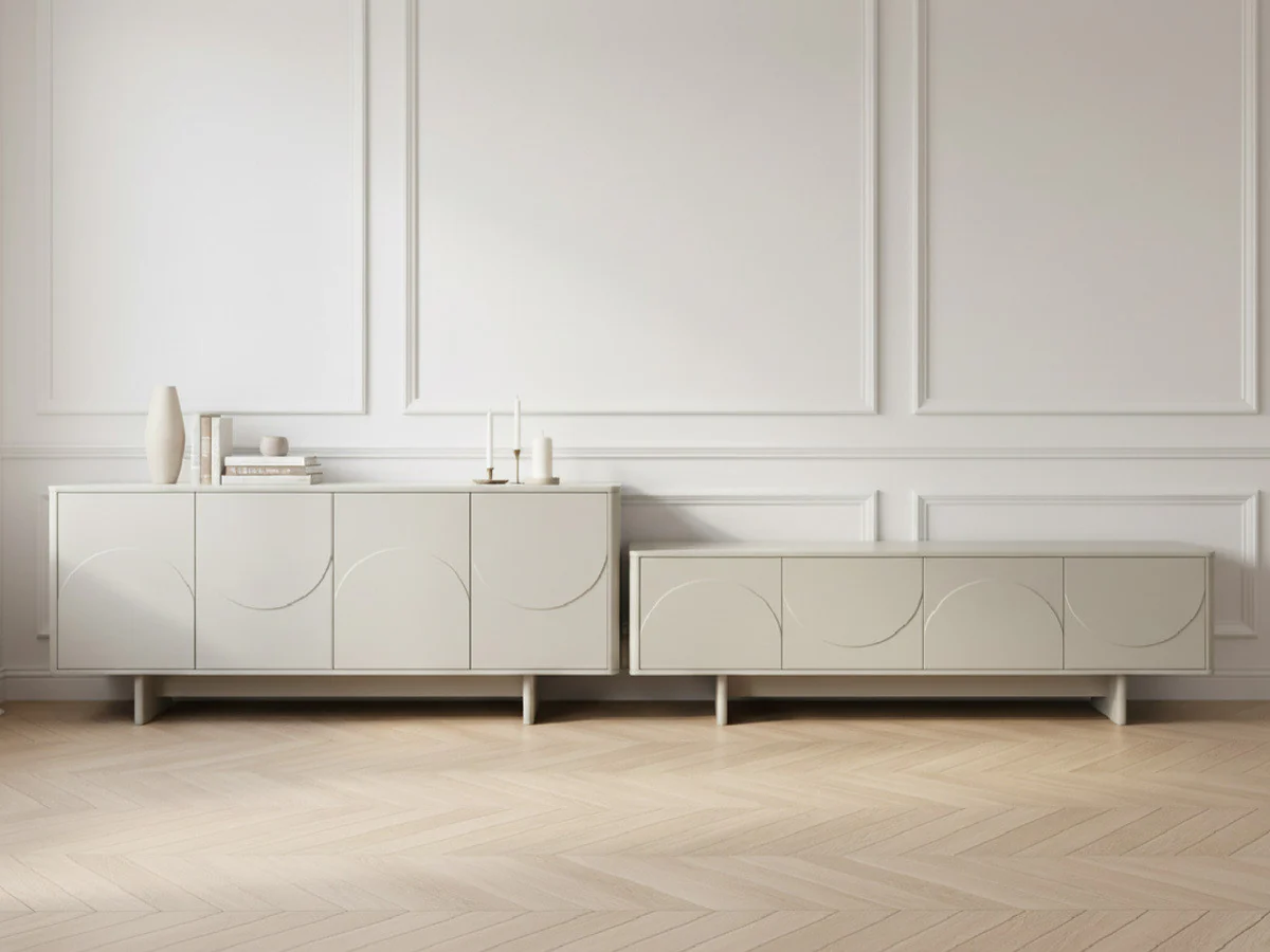 Ensemble ESTEBAN avec buffet 180 cm + meuble TV 180 cm formes géométriques - Image 2