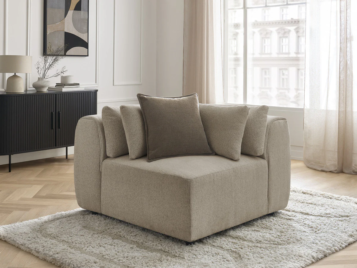 Angle avec têtière pour canapé modulable JANA tissu chiné - Image 3