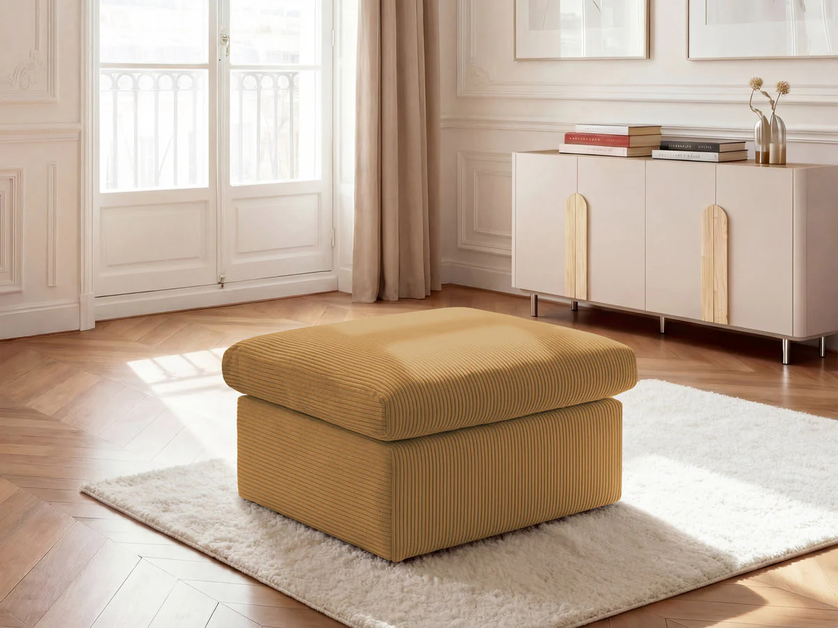 Pouf ENORE tissu velours côtelé - Image 5