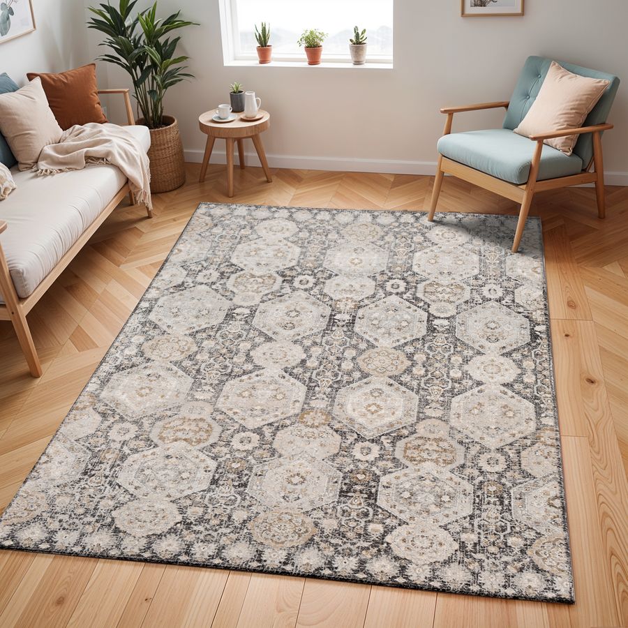 Tapis poils ras SORAYA vintage - Image 4