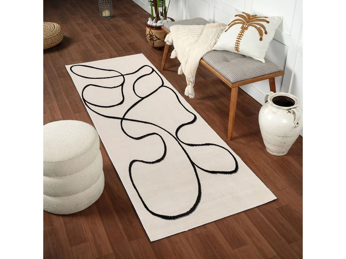 Tapis de couloir poils ras EDITH motif abstrait