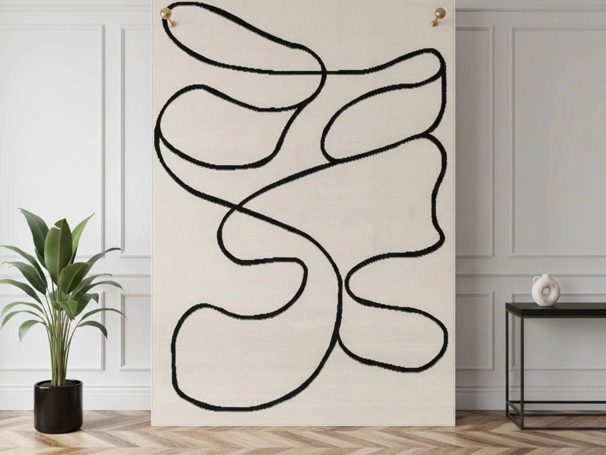 Tapis poils ras EDITH motif abstrait