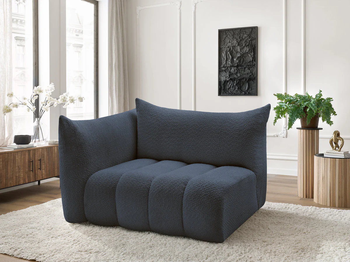 Chauffeuse 2 places avec accoudoir pour canapé modulable AZRA tissu bouclette - Image 32
