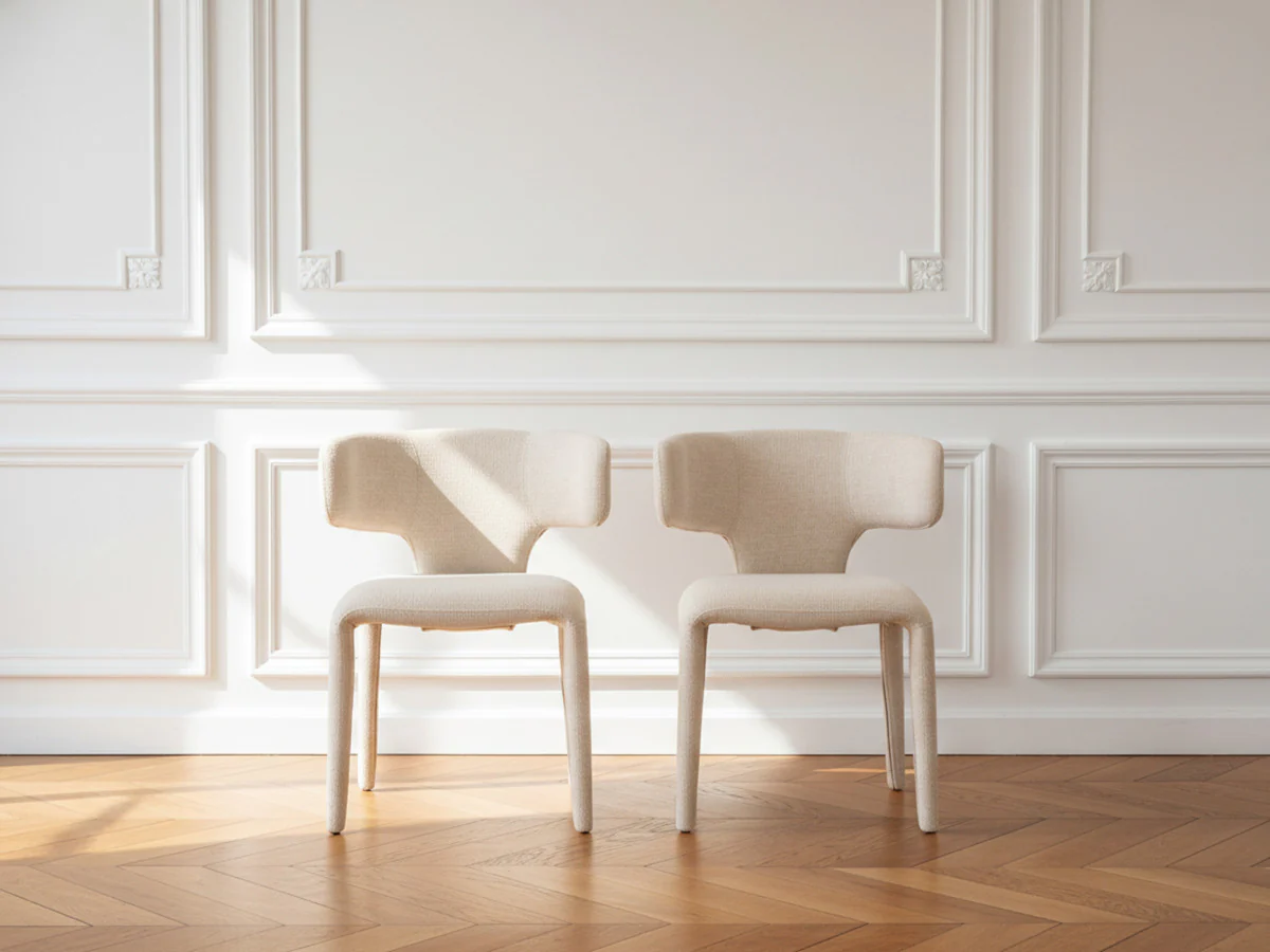 Lot de 2 chaises MILA tissu texturé