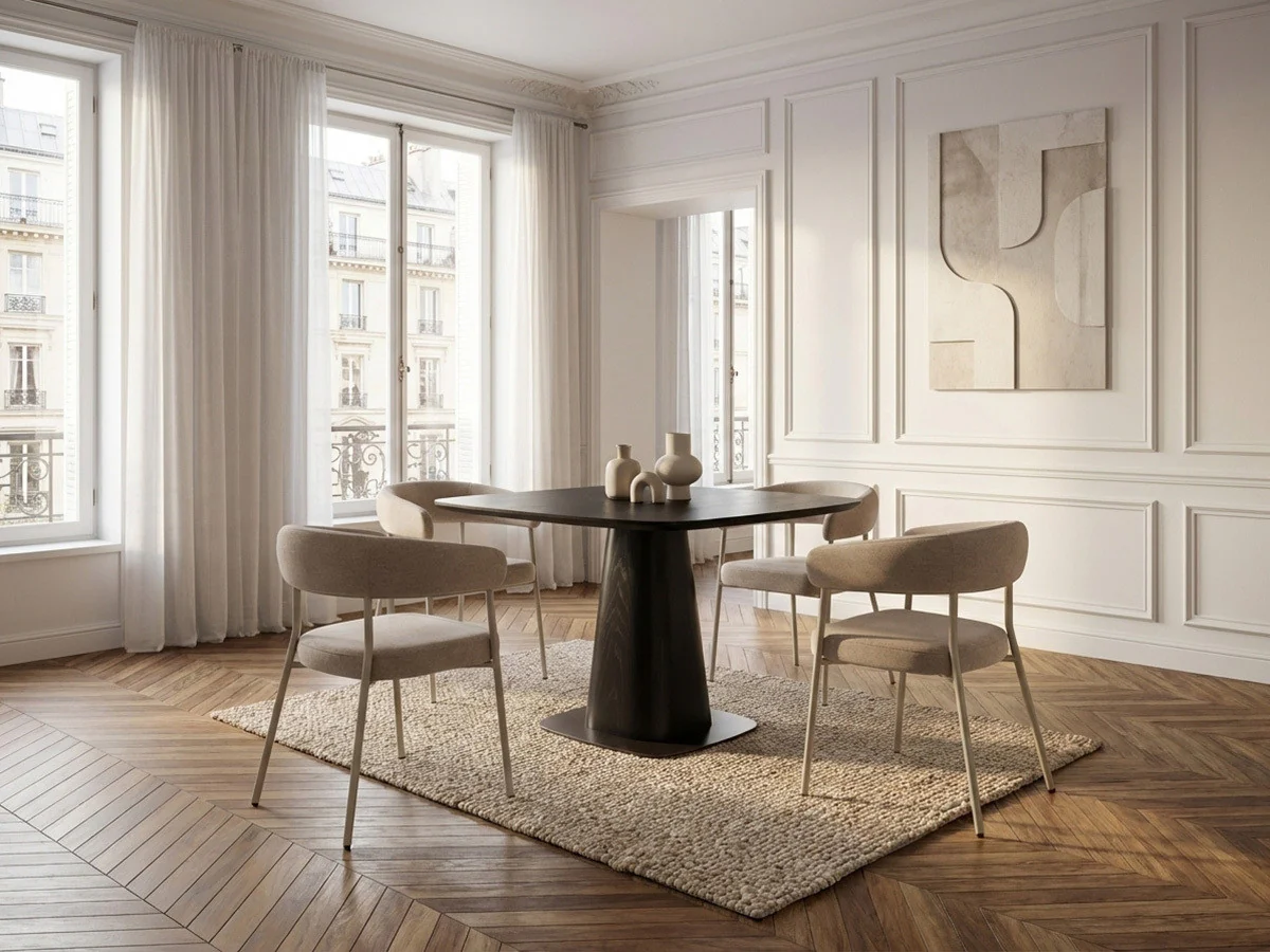 Ensemble NOA avec table à manger carrée 120 cm + 4 chaises ROSA - Image 2