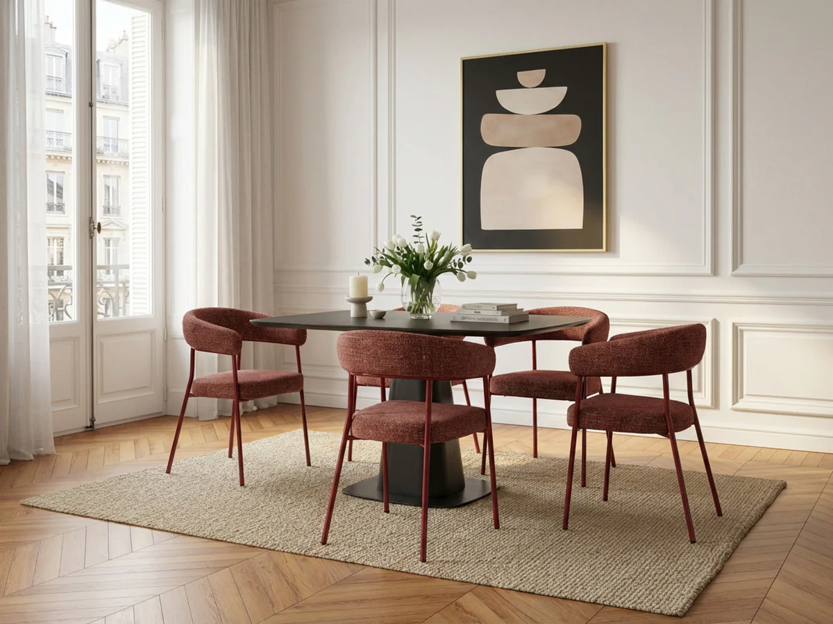 Ensemble NOA avec table à manger carrée 120 cm + 4 chaises ROSA - Image 3