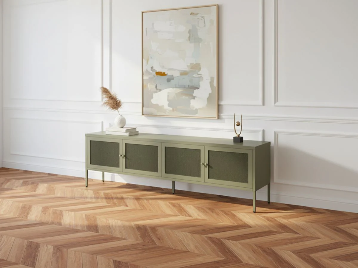 Meuble TV 4 portes 160 cm CLARA métal édition limitée - Image 2