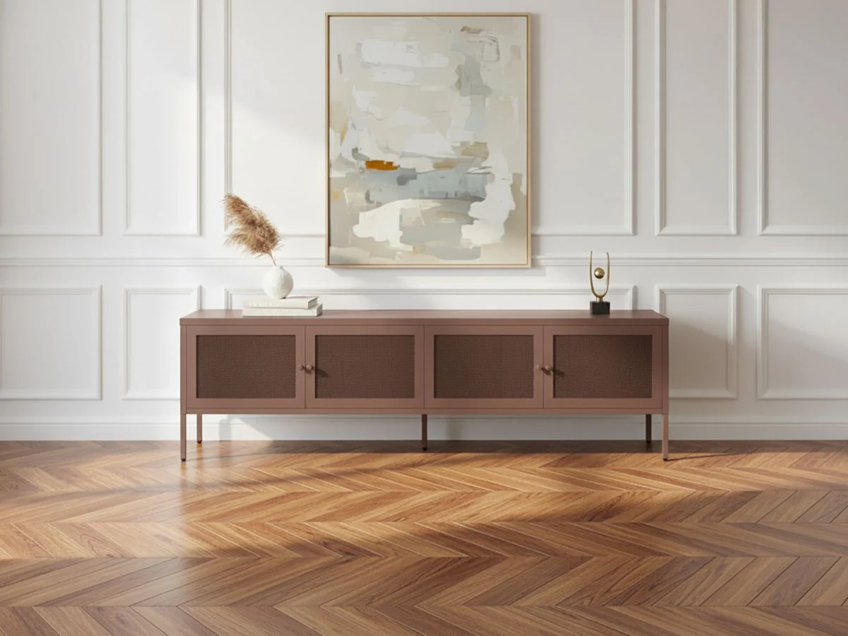 Meuble TV 4 portes 160 cm CLARA métal édition limitée - Image 3