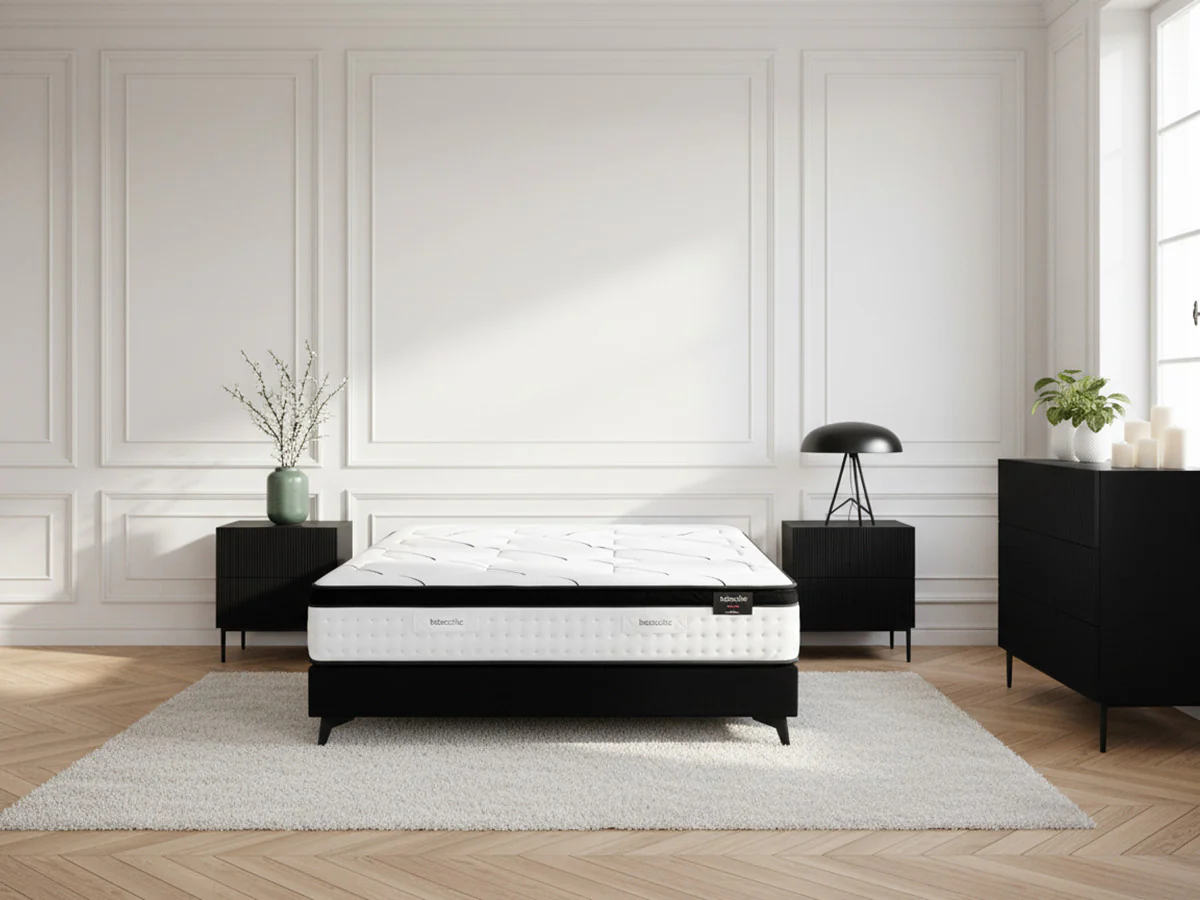 Ensemble matelas hybride ressorts ensachés et mémoire de forme + sommier MON AMOUR - Image 2