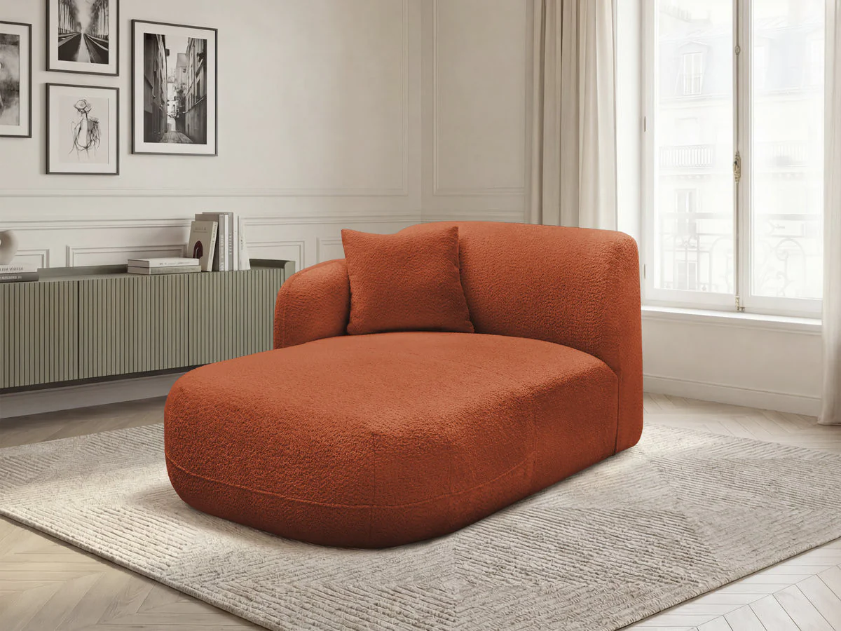 Méridienne avec accoudoir pour canapé modulable ANDA tissu chenille - Image 10