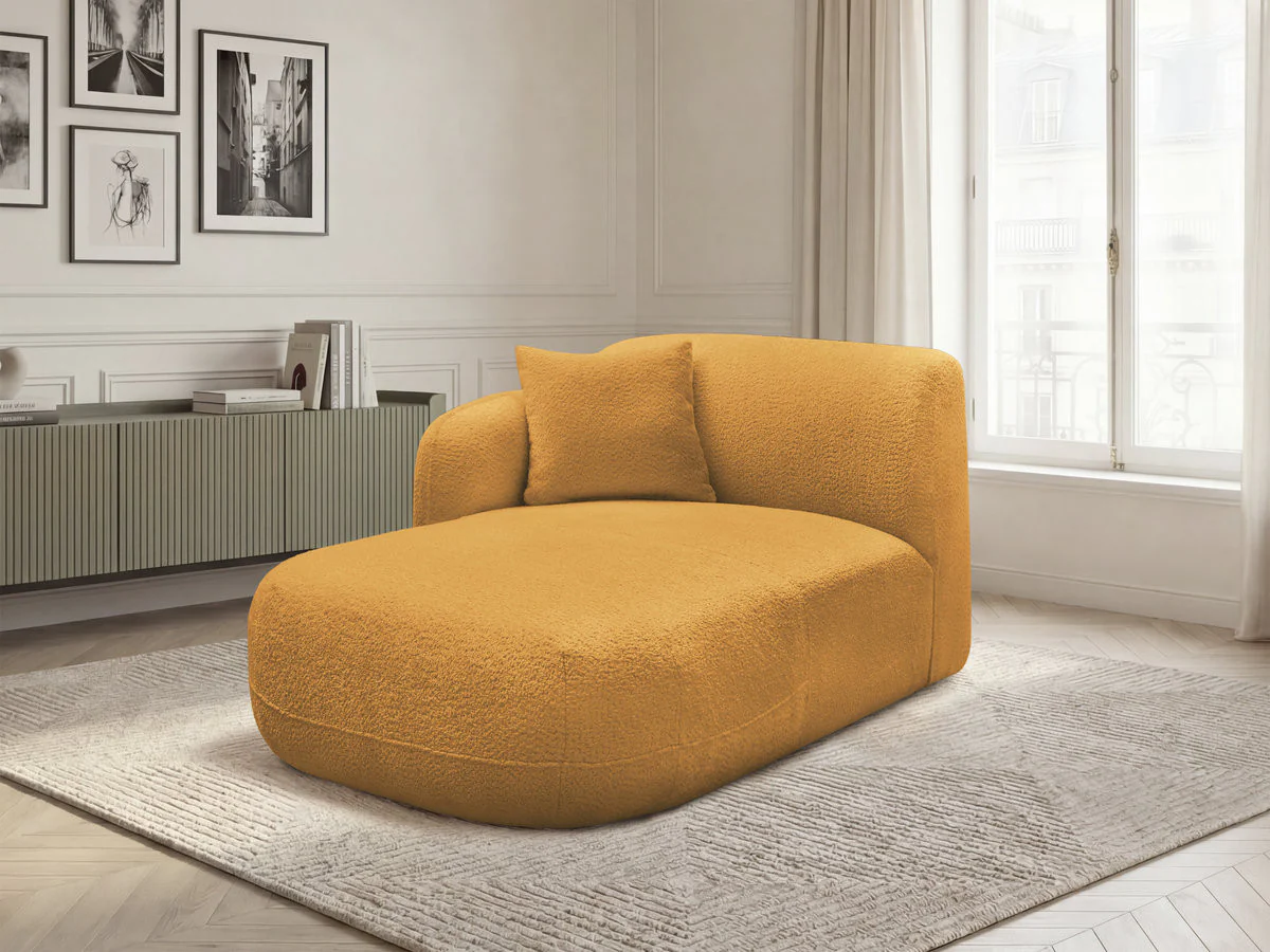 Méridienne avec accoudoir pour canapé modulable ANDA tissu chenille - Image 12
