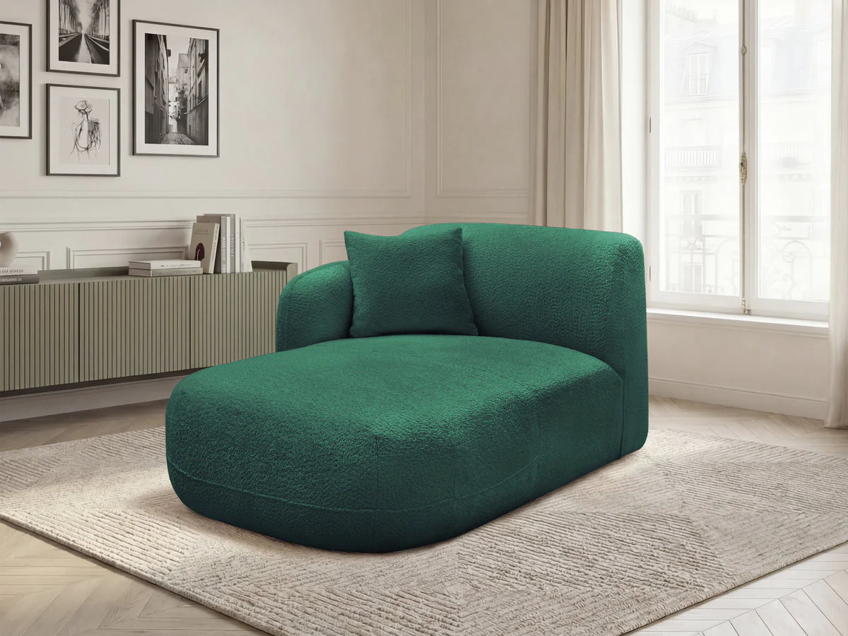 Méridienne avec accoudoir pour canapé modulable ANDA tissu chenille - Image 14