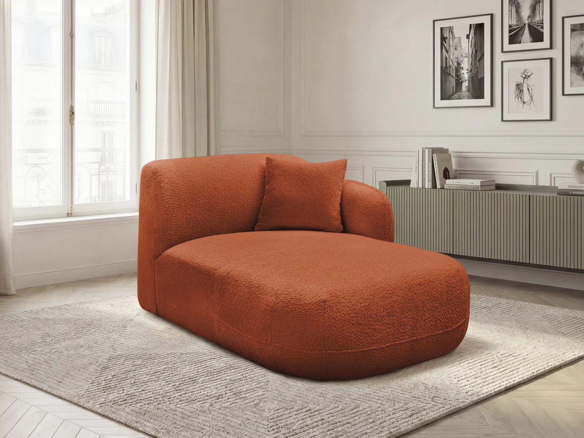 Méridienne avec accoudoir pour canapé modulable ANDA tissu chenille - Image 23